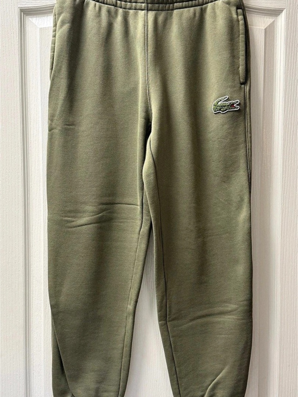 Lacoste Unisex Relaxed Fit Joggers Light Olive Green Cotton XS Like New